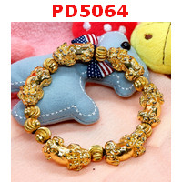 PD5064 : สร้อยข้อมือปี่เซียะโลหะทอง 6 ตัว