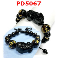 PD5067 : สร้อยข้อมือปี่เซียะหินดำ+คาถาทิเบต