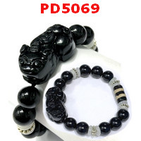 PD5069 : สร้อยข้อมือปี่เซียะหินอะเก็ต+DZI 