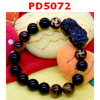 PD5072 : สร้อยข้อมือปี่เซียะหินอะเกตดำ+DZI
