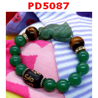 PD5087 : สร้อยข้อมือปี่เซียะหยกเขียว+ไทเกอร์อาย