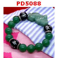 PD5088 : สร้อยข้อมือปี่เซียะหยกเขียว+คาถาทิเบต