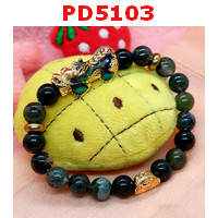 PD5103 :  สร้อยข้อมือปี่เซียะสีทองลงยา เปลี่ยนสีได้
