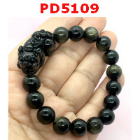 PD5109 : สร้อยข้อมือปี่เซียะหินอ๊อบซิเดียนดำ