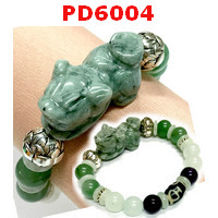 PD6004 : สร้อยข้อมือปี่เซียะหยกขาวอมเขียว