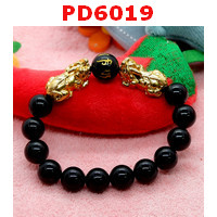 PD6019 : สร้อยข้อมือปี่เซียะคู่สีทอง+คาถาทิเบต