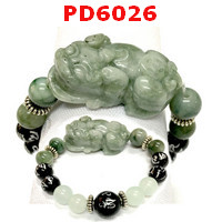 PD6026 : สร้อยข้อมือปี่เซียะหยกเขียว+คาถา