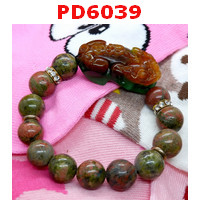 PD6039 : สร้อยข้อมือปี่เซียะหยกเขียวน้ำตาล