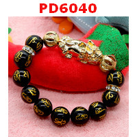 PD6040 : สร้อยข้อมือปี่เซียะโลหะสีทอง+คาถา