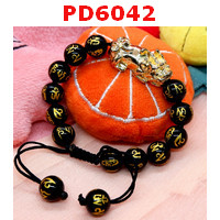 PD6042 : สร้อยข้อมือปี่เซียะสีทอง+คาถาสร้อยเชือก