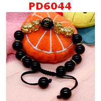 PD6044 : สร้อยข้อมือปี่เซียะสีทองคู่+คาถาทิเบตสร้อยเชือก