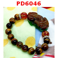 PD6046 : สร้อยข้อมือปี่เซียะหยกเขียวน้ำตาล+คาถา