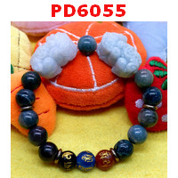 PD6055 : สร้อยข้อมือปี่เซียะคู่ หยกขาว+คาถาทิเบต