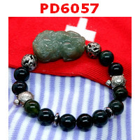 PD6057 : สร้อยข้อมือปี่เซียะหยกเขียวเทาเกรดA