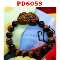 PD6059 : สร้อยข้อมือปี่เซียะหินไทเกอร์อายตัวใหญ่