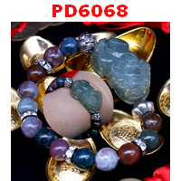 PD6068 : สร้อยข้อมือปี่เซียะหยกเขียวเทาเกรดA