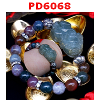 PD6068 : สร้อยข้อมือปี่เซียะหยกเขียวเทาเกรดA