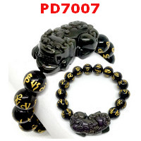 PD7007 : สร้อยข้อมือปี่เซียะหินอ๊อบซิเดียน+คาถา