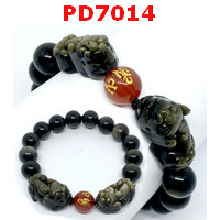 PD7014 : สร้อยข้อมือปี่เซียะคู่หินโกลเด้นอ๊อบซิเดียน