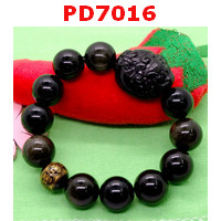 PD7016 : สร้อยข้อมือปี่เซียะหินอ๊อบซิเดียนแบบกลม