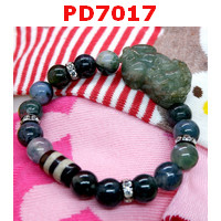 PD7017 : สร้อยข้อมือปี่เซียะหยกเขียวเทาเกรดA