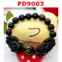 PD9003 : สร้อยข้อมือปี่เซียะคู่หินอ๊อบซิเดียนดำ