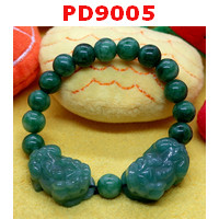 PD9005 : สร้อยข้อมือปี่เซียะหยกเกรดAคู่ สีเขียวสด