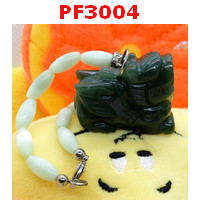 PF3004 : ปี่เซียะหินสีเขียวเข้ม แบบแขวน
