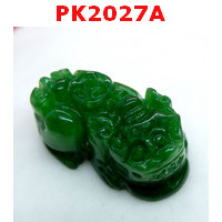 PK2027A : ปี่เซียะหินสีเขียวสด เดี่ยว