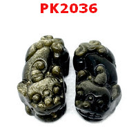 PK2036 : ปี่เซียะหินโกลเด้นอ๊อบซิเดียน คู่
