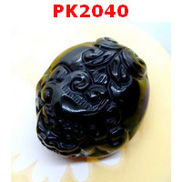 PK2040 : ปี่เซียะหินอ๊อบซิเดียนกลม ใหญ่
