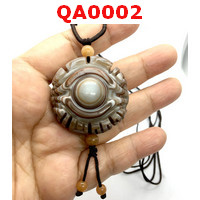 QA0002 : สร้อยคอหินอะเก็ตรูปดวงตาสวรรค์