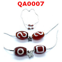 QA0007 : สร้อยคอหินทิเบต 2 เส้นเป็นคู่