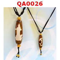 QA0026 : สร้อยคอหินทิเบต ลายเจ้าแม่กวนอิม