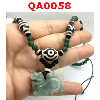 QA0058 : สร้อยคอหินทิเบตหลายลาย พร้อมปี่เซียะ