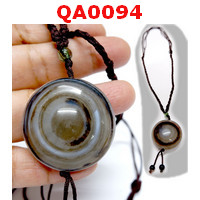 QA0094 : สร้อยคอหินอะเก็ตลายธรรมชาติ ดวงตาสวรรค์