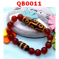 QB0011 : สร้อยข้อมือหินทิเบต 9 ตา+2 เส้น