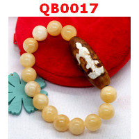 QB0017 : สร้อยข้อมือหินทิเบตลายกวนอิม