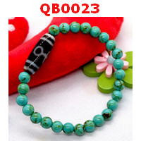 QB0023 : สร้อยข้อมือหินทิเบตลายผู้สูงศักดิ์