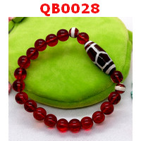 QB0028 : สร้อยข้อมือหินDZI ลายกระดองเต่า+หมอยา