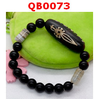 QB0073 : สร้อยข้อมือ DZI  ลายวัชระ คาถาทิเบต