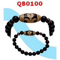 QB0100 : สร้อยข้อมือหินDZI ผู้สูงศักดิ์