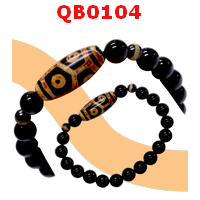QB0104 : สร้อยข้อมือหินDZI ลาย 6 ตากระดองเต่า