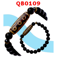 QB0109 : สร้อยข้อมือหินDZI ลาย 5 ตา