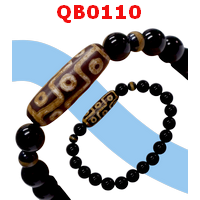 QB0110 : สร้อยข้อมือหินDZI ลาย 9 ตา