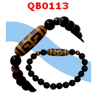 QB0113 : สร้อยข้อมือหินDZI ลายผู้สูงศักดิ์