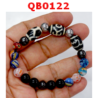 QB0122 : สร้อยข้อมือหินทิเบต 3 ลาย