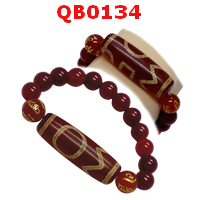 QB0134 : สร้อยข้อมือหินทิเบต  ลาย 1 ตา ฟ้าดินภูเขา