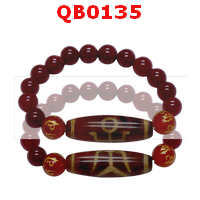 QB0135 : สร้อยข้อมือหินทิเบต  ลายผู้สูงศักดิ์
