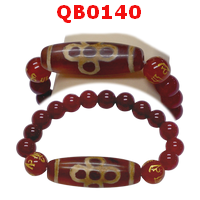 QB0140 : สร้อยข้อมือหินทิเบต  ลาย 5 ตาสายฟ้า